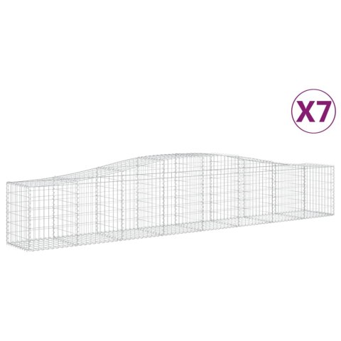Kosze gabionowe, 7 szt, 400x50x60/80 cm, galwanizowane żelazo Kosze gabionowe, 7 szt, 400x50x60/80 cm, galwanizowane żelazo