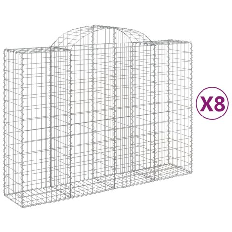 Kosze gabionowe, 8 szt, 200x50x140/160 cm, galwanizowane żelazo Kosze gabionowe, 8 szt, 200x50x140/160 cm, galwanizowane żelazo
