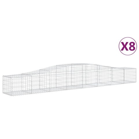 Kosze gabionowe, 8 szt, 400x50x40/60 cm, galwanizowane żelazo Kosze gabionowe, 8 szt, 400x50x40/60 cm, galwanizowane żelazo