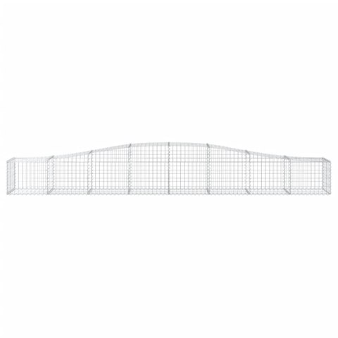 Kosze gabionowe, 8 szt, 400x50x40/60 cm, galwanizowane żelazo Kosze gabionowe, 8 szt, 400x50x40/60 cm, galwanizowane żelazo