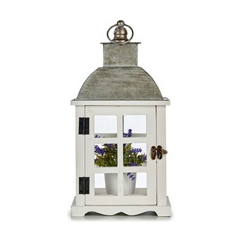 Lampa Gift Decor Biały Srebrzysty Drewno Metal Szkło 14 x 39,3 x 20 cm 20 x 39,3 x 14 cm 20 x 40 x 14 cm (6 Sztuk)