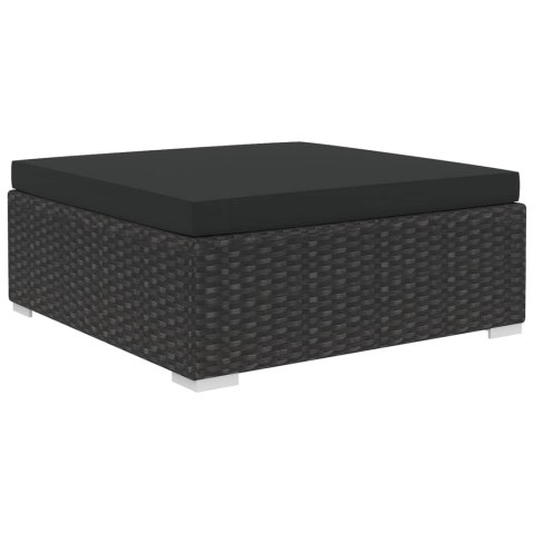 10-cz. zestaw mebli do ogrodu, poduszki, rattan PE, czarny 10-cz. zestaw mebli do ogrodu, poduszki, rattan PE, czarny