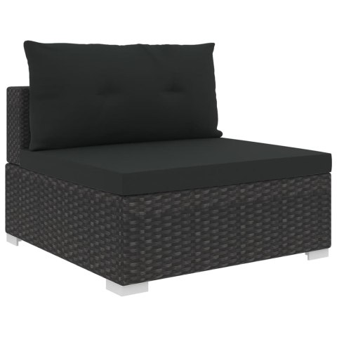 10-cz. zestaw mebli do ogrodu, poduszki, rattan PE, czarny 10-cz. zestaw mebli do ogrodu, poduszki, rattan PE, czarny
