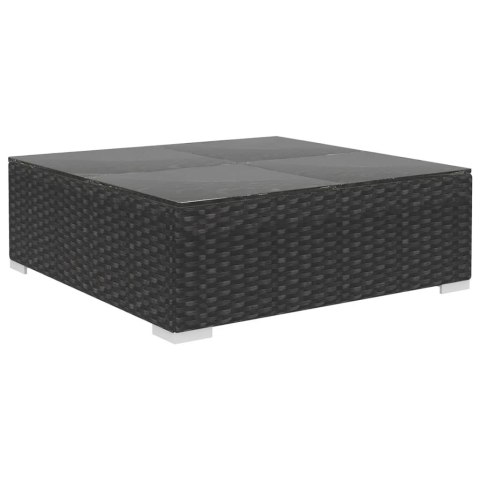 10-cz. zestaw mebli do ogrodu, poduszki, rattan PE, czarny 10-cz. zestaw mebli do ogrodu, poduszki, rattan PE, czarny