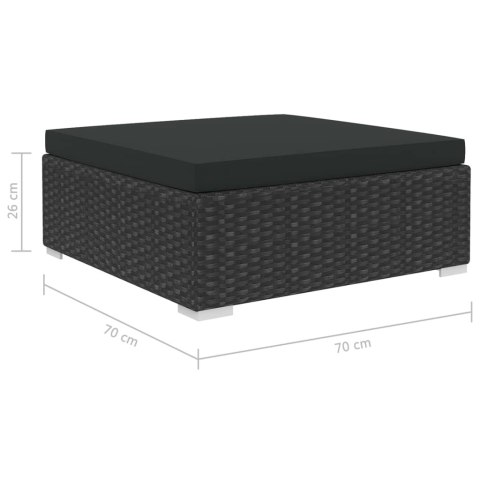 10-cz. zestaw mebli do ogrodu, poduszki, rattan PE, czarny 10-cz. zestaw mebli do ogrodu, poduszki, rattan PE, czarny