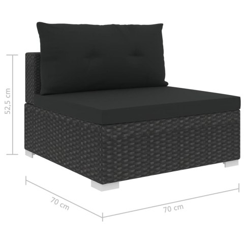 10-cz. zestaw mebli do ogrodu, poduszki, rattan PE, czarny 10-cz. zestaw mebli do ogrodu, poduszki, rattan PE, czarny
