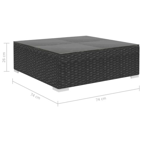 10-cz. zestaw mebli do ogrodu, poduszki, rattan PE, czarny 10-cz. zestaw mebli do ogrodu, poduszki, rattan PE, czarny