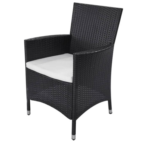 11-cz. zestaw mebli ogrodowych z poduszkami, rattan PE, czarny 11-cz. zestaw mebli ogrodowych z poduszkami, rattan PE, czarny