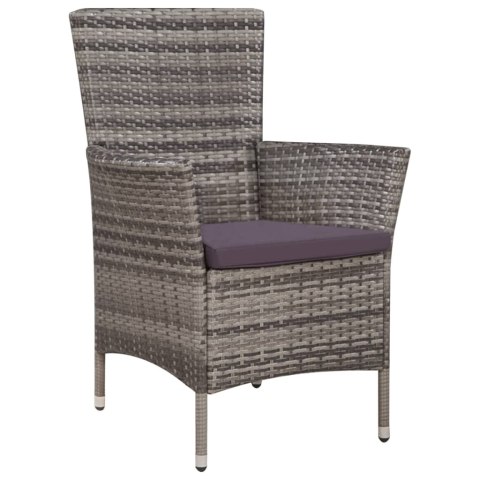 9-cz. zestaw mebli ogrodowych z poduszkami, rattan PE, szary 9-cz. zestaw mebli ogrodowych z poduszkami, rattan PE, szary