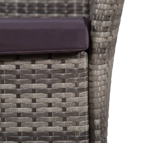 9-cz. zestaw mebli ogrodowych z poduszkami, rattan PE, szary 9-cz. zestaw mebli ogrodowych z poduszkami, rattan PE, szary