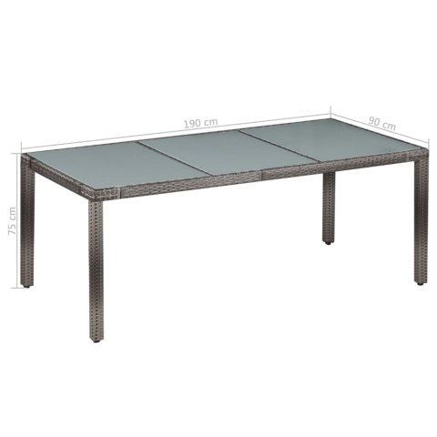 9-cz. zestaw mebli ogrodowych z poduszkami, rattan PE, szary 9-cz. zestaw mebli ogrodowych z poduszkami, rattan PE, szary