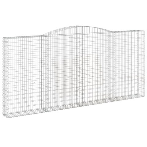 Kosze gabionowe, 4 szt, 400x30x180/200 cm, galwanizowane żelazo Kosze gabionowe, 4 szt, 400x30x180/200 cm, galwanizowane żelazo