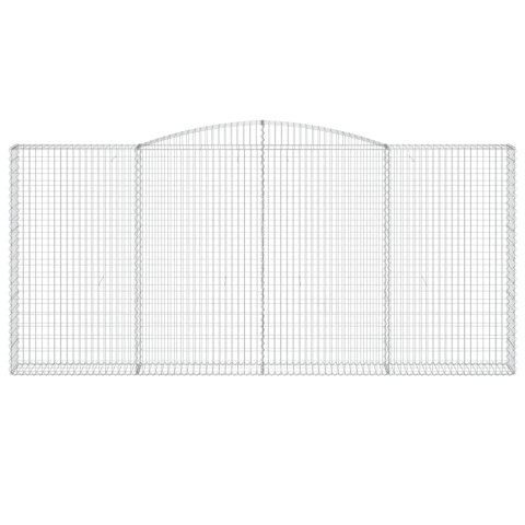 Kosze gabionowe, 4 szt, 400x30x180/200 cm, galwanizowane żelazo Kosze gabionowe, 4 szt, 400x30x180/200 cm, galwanizowane żelazo