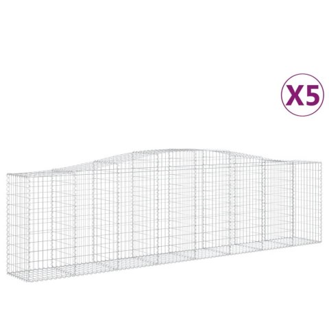 Kosze gabionowe, 5 szt, 400x50x100/120 cm, galwanizowane żelazo Kosze gabionowe, 5 szt, 400x50x100/120 cm, galwanizowane żelazo