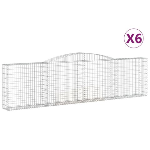 Kosze gabionowe, 6 szt, 400x30x100/120 cm, galwanizowane żelazo Kosze gabionowe, 6 szt, 400x30x100/120 cm, galwanizowane żelazo