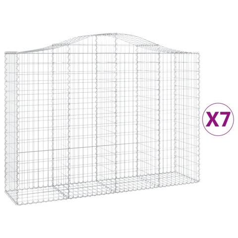 Kosze gabionowe, 7 szt, 200x50x140/160 cm, galwanizowane żelazo Kosze gabionowe, 7 szt, 200x50x140/160 cm, galwanizowane żelazo