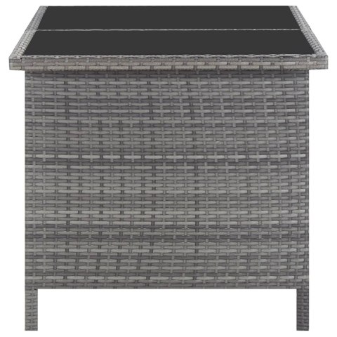 5-cz. zestaw mebli ogrodowych z poduszkami, rattan PE, szary 5-cz. zestaw mebli ogrodowych z poduszkami, rattan PE, szary