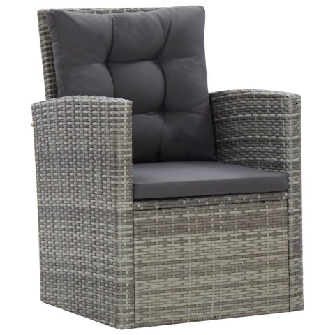 5-cz. zestaw mebli ogrodowych z poduszkami, rattan PE, szary 5-cz. zestaw mebli ogrodowych z poduszkami, rattan PE, szary