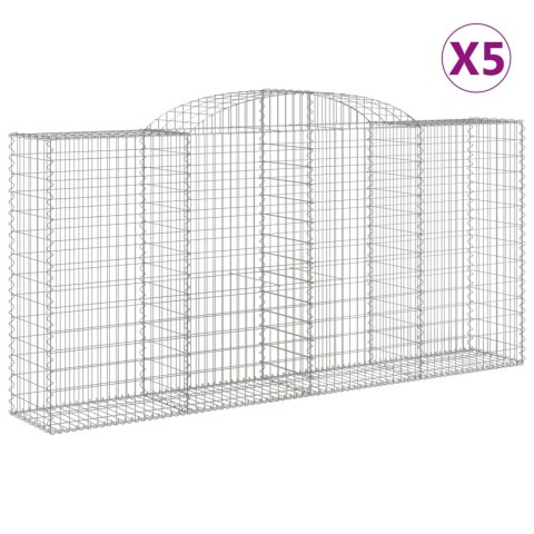 Kosze gabionowe, 5 szt, 300x50x140/160 cm, galwanizowane żelazo Kosze gabionowe, 5 szt, 300x50x140/160 cm, galwanizowane żelazo