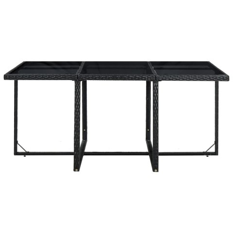 11-cz. zestaw mebli ogrodowych z poduszkami, rattan PE, czarny 11-cz. zestaw mebli ogrodowych z poduszkami, rattan PE, czarny