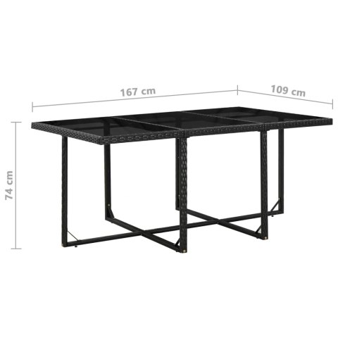 11-cz. zestaw mebli ogrodowych z poduszkami, rattan PE, czarny 11-cz. zestaw mebli ogrodowych z poduszkami, rattan PE, czarny