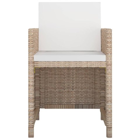 11-cz. zestaw mebli ogrodowych z poduszkami, rattan PE, beżowy 11-cz. zestaw mebli ogrodowych z poduszkami, rattan PE, beżowy