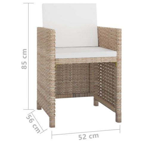 11-cz. zestaw mebli ogrodowych z poduszkami, rattan PE, beżowy 11-cz. zestaw mebli ogrodowych z poduszkami, rattan PE, beżowy