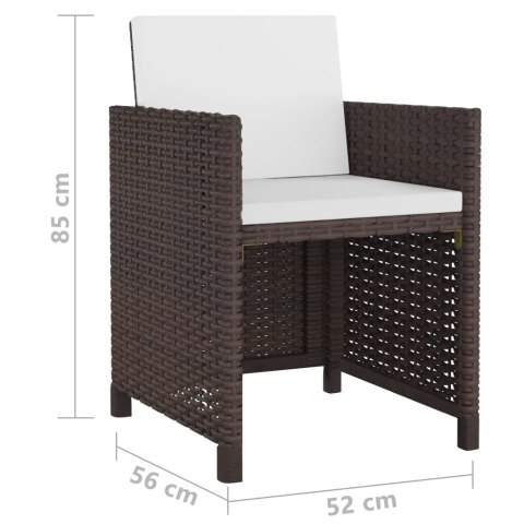 11-cz. zestaw mebli ogrodowych z poduszkami, rattan PE, brązowy 11-cz. zestaw mebli ogrodowych z poduszkami, rattan PE, brązowy