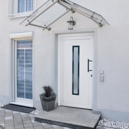 Drzwi wejściowe, białe, 98x200 cm, PVC