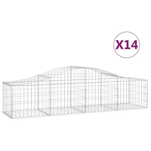 Kosze gabionowe, 14 szt, 200x50x40/60 cm, galwanizowane żelazo Kosze gabionowe, 14 szt, 200x50x40/60 cm, galwanizowane żelazo