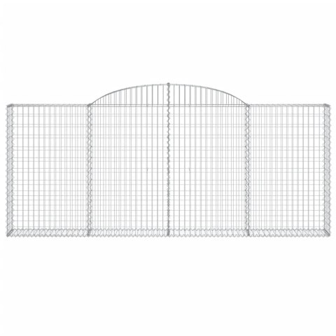 Kosze gabionowe, 5 szt, 300x30x120/140 cm, galwanizowane żelazo