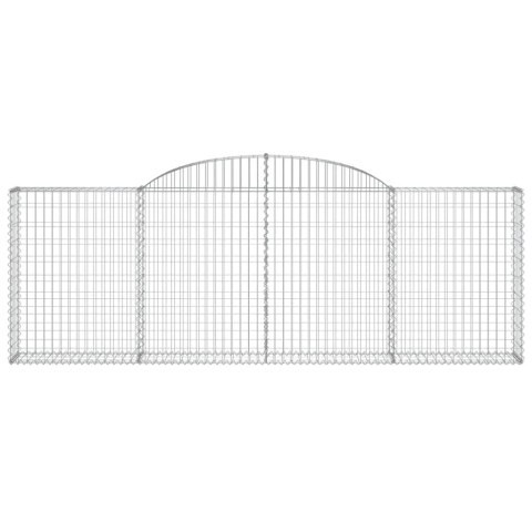 Kosze gabionowe, 7 szt, 300x30x100/120 cm, galwanizowane żelazo