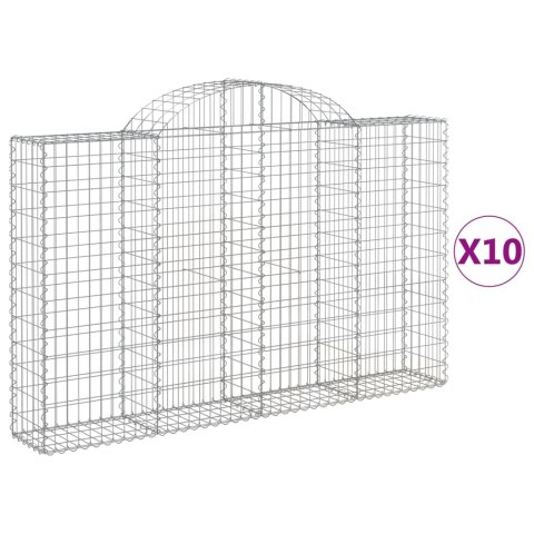 Kosze gabionowe, 10 szt, 200x30x120/140cm, galwanizowane żelazo Kosze gabionowe, 10 szt, 200x30x120/140cm, galwanizowane żelazo