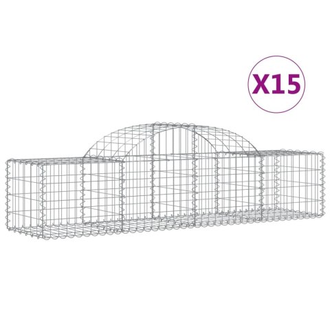 Kosze gabionowe, 15 szt, 200x50x40/60 cm, galwanizowane żelazo Kosze gabionowe, 15 szt, 200x50x40/60 cm, galwanizowane żelazo
