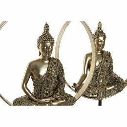 Figurka Dekoracyjna DKD Home Decor 26 x 11 x 40 cm Czarny Złoty Budda Orientalny (2 Sztuk)