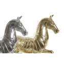 Figurka Dekoracyjna DKD Home Decor 34 x 9,5 x 33,5 cm Koń Srebrzysty Złoty (2 Sztuk)
