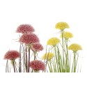Roślina Dekoracyjna DKD Home Decor 30 x 30 x 78 cm Różowy Metal Żółty PVC (2 Sztuk)