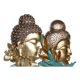 Figurka Dekoracyjna DKD Home Decor 22 x 8 x 42,5 cm Czarny Złoty Budda Turkusowy Orientalny (2 Sztuk)