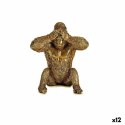 Figurka Dekoracyjna Goryl Złoty Żywica (9 x 18 x 17 cm)