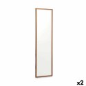 Lustro ścienne 30 x 120 cm Brąz Drewno MDF (2 Sztuk)