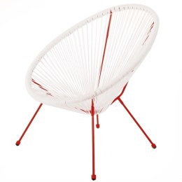 Fotel ogrodowy Acapulco 73 x 80 x 85 cm Czerwony Biały Rattan