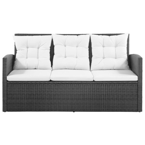 5-cz. zestaw mebli do ogrodu, poduszki, rattan PE, czarny 5-cz. zestaw mebli do ogrodu, poduszki, rattan PE, czarny