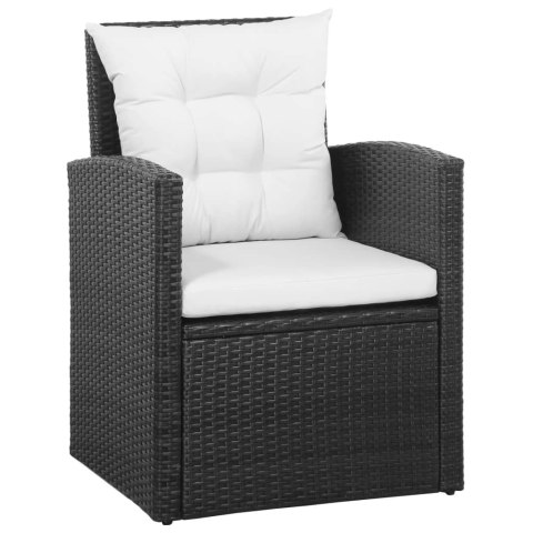 5-cz. zestaw mebli do ogrodu, poduszki, rattan PE, czarny 5-cz. zestaw mebli do ogrodu, poduszki, rattan PE, czarny