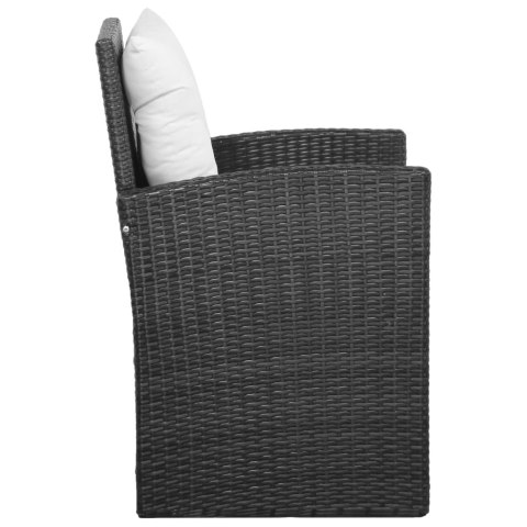 5-cz. zestaw mebli do ogrodu, poduszki, rattan PE, czarny 5-cz. zestaw mebli do ogrodu, poduszki, rattan PE, czarny