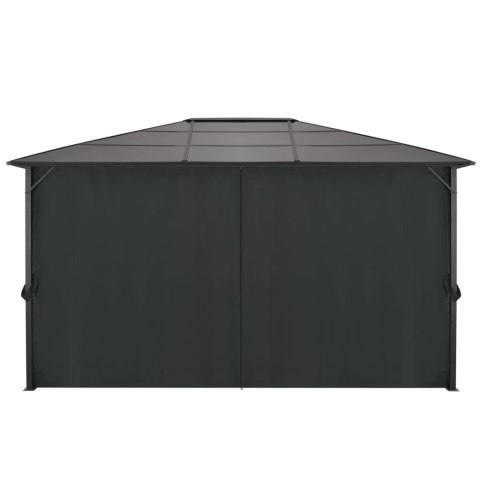 Altana ogrodowa z zasłonami, aluminiowa, 4 x 3 x 2,6 m, czarna Altana ogrodowa z zasłonami, aluminiowa, 4 x 3 x 2,6 m, czarna