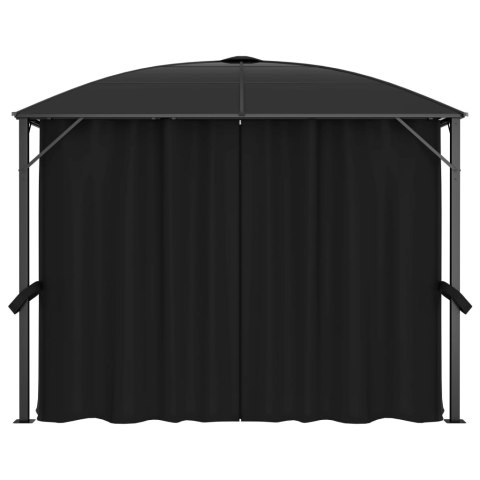 Altana ogrodowa z zasłonami, 300x300x265 cm, antracytowa