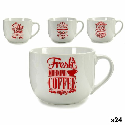 Šálka Coffee Porcelana Czerwony Biały 500 ml 24 Sztuk