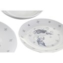 Zestaw Obiadowy DKD Home Decor Niebieski Biały Porcelana 18 Części 27 x 27 x 3 cm