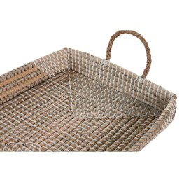 Zestaw tacek DKD Home Decor Żółty Naturalny 48 x 38 x 15 cm 52 x 38 x 15 cm (2 Sztuk)