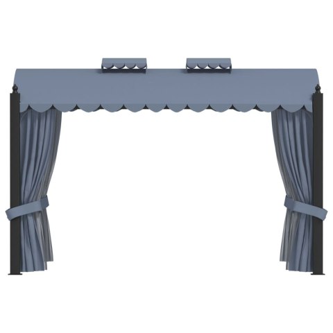 Altana ogrodowa z zasłonami, 3 x 4 m, antracytowa, aluminium Altana ogrodowa z zasłonami, 3 x 4 m, antracytowa, aluminium